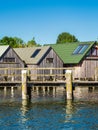 Boathouses in the port of Ahrenshoop, Germany