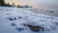 Boathouses at sunrise