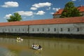 Boating around Holic Castle, Trnava Region, Slovakia