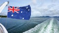 Boating with Australia Flag Royalty Free Stock Photo