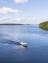 Boating in beautiful summer day