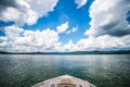 Boating and camping on lake jocassee in upstate south carolina Royalty Free Stock Photo