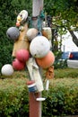 Old boat fenders and buoys of a fisherman Royalty Free Stock Photo