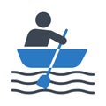 Boating glyph colour vector icon