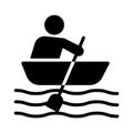 Boating glyph flat vector icon