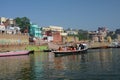 Boating in Holy River the Ganges in Varanasi, Uttar Prodesh, India. Royalty Free Stock Photo