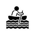 Black solid icon for Boating, paddle and sailing