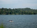 Boating on a lake