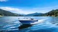 boating motorboat lake Royalty Free Stock Photo