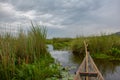 Boating through the narrows Mabamba swamps