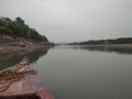 boating over the Chenab river in Akhnoor during the morning sunrise