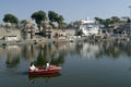 Boating on Ram ghat on River Shipra at Ujjain city Royalty Free Stock Photo