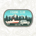 Boating and Sport Fishing club patch. Vector illustration. Concept for shirt, logo, print, stamp, patch, tee. Vintage