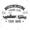 Boating and Sport Fishing club. Vector illustration.
