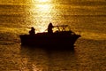 Boating at sunset