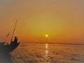 Boatman at Ganges River Royalty Free Stock Photo