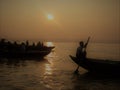 Boatman at Ganges River Royalty Free Stock Photo