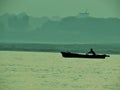 Boatman at Ganges River Royalty Free Stock Photo