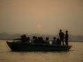 Boatman at Ganges River Royalty Free Stock Photo