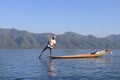 The boatman on the Inle lake, Myanmar (Burma)