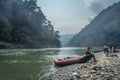 Boatmen waiting for tourists, Triveni Sangam, darjeeling, India