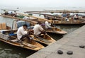 Boatmen on the Xihu (West Lake), Hangzhou, China