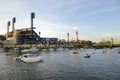 Boats on the Allegheny River in front of PNC Park, Pittsburgh, Pen Royalty Free Stock Photo