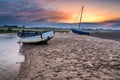 Boats on the Aln Estuary at Sunset Royalty Free Stock Photo