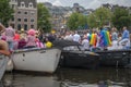 Boats Along The Amstel River At Amsterdam The Netherlands 5-8-2023 Royalty Free Stock Photo