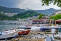 Boats in Amasra beach Royalty Free Stock Photo