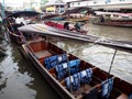 Boats in Amphawa floating Market, Thai cultural