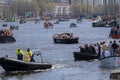 Boats On The Amstel At Kingsday At Amsterdam The Netherlands 27-4-2023 Royalty Free Stock Photo