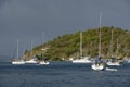 Boats at anchor in Manchioneel Bay, Cooper Island, BVI