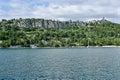 Boats Anchored Along the Dalmatian Coast Near Split, Croatia Royalty Free Stock Photo