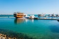 Boats anchored in Bahrain on Persian Gulf