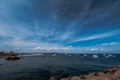 Boats anchored in the crystal clear waters of the island of Tabarca, in front of Santa Pola in the Spanish Mediterranean Royalty Free Stock Photo