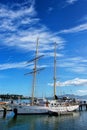 Boats anchored at Denarau port, Viti Levu, Fiji Royalty Free Stock Photo