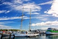 Boats anchored at Denarau port, Viti Levu, Fiji Royalty Free Stock Photo