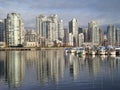 Boats anchored in False Creek Vancouver Royalty Free Stock Photo