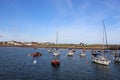 Boats anchored in harbour, Elie, East Neuk, Fife