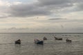 Boats anchored off the coast of Rio Caribe Royalty Free Stock Photo