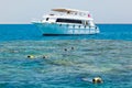 Boats anchored on Red Sea Royalty Free Stock Photo