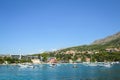 Boats anchored at Srebreno seaside Royalty Free Stock Photo