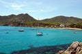 Boats anchoring at Canyamel, Mallorca