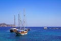 Boats in ancient bay of Knidos, Datca Peninsula