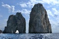 Boats Approaching the Tunnel of Love, Faraglioni Rocks, Capri