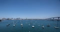 Boats Arranged in San Diego Harbor Royalty Free Stock Photo