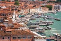 Boats arriving along the port, Grand Canal in Venice, Italy Royalty Free Stock Photo