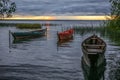 Boats on an autumn decline Royalty Free Stock Photo