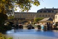 Boats on Avon channel in Bath, England